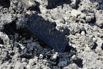 Industrial oil pollution / spill on ground