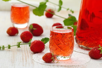 Alcohol strawberry drink