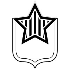 Isolated monochrome american emblem