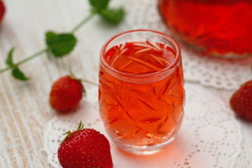 Alcohol strawberry drink