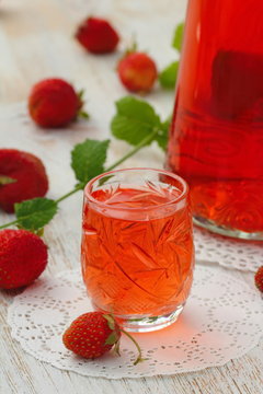 Alcohol strawberry drink