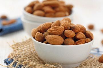 Almond nuts in a bowl