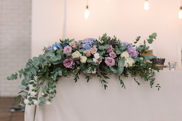 Stylish wedding table decoration flowers