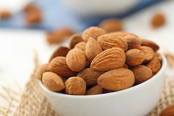 Almond nuts in a bowl