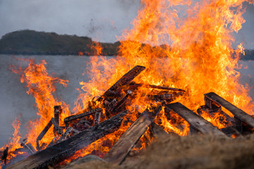 Bonfire by the sea