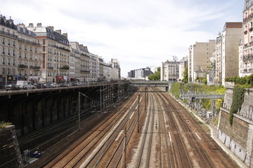 Obraz premium Chemin de fer, quartier des Batignolles à Paris 