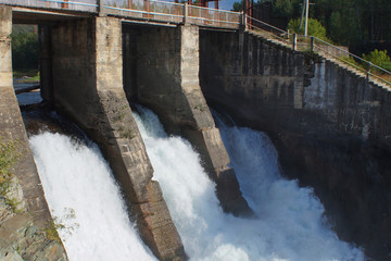 abandoned hydroelectric power station in the Altai Mountains