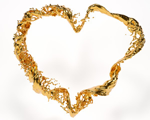 Golden Splashy Heart Shape