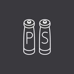 line salt and pepper black icon on white background