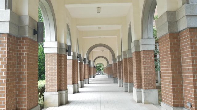 Taipei, MAY 22: Hallway of the National Taiwan University library on MAY 22, 2018 at Taipei, Taiwan
