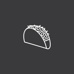 line taco icon on white background
