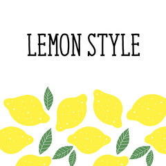 Lemon style vector illustration minimalism yellow kitchen