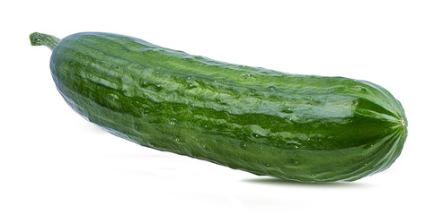 Fresh cucumber isolated on white background with clipping path