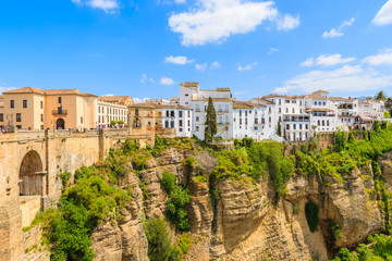 Famous bridge "Puente Nuevo" linking two parts of Ronda town, Andalusia, Spain