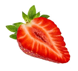 Fresh strawberry isolated on white background with clipping path