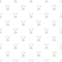 Champion cup background from line icon. Linear vector pattern