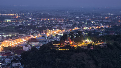 Aerial view of Maesai dristict in chiangrai northernmost province of thailand.Mae Sai is a major border crossing between Thailand and the town Tachileik in Myanmar