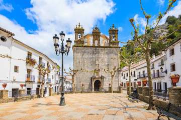 Church building on square in typical Andalusian village of Grazalema, Spain © pkazmierczak