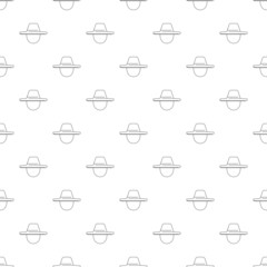 Obraz premium Farmer hat background from line icon. Linear vector pattern