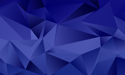 Fototapeta premium Dark blue polygon background with triangles of different shape and size Geometric pattern, backdrop. 