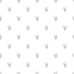 Grapes background from line icon. Linear vector pattern