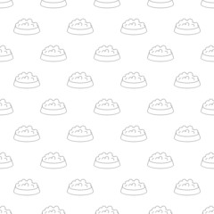 Pet bowl background from line icon. Linear vector pattern