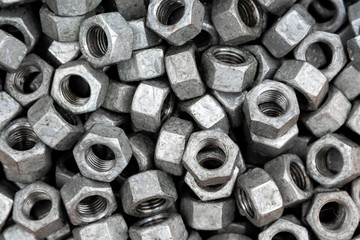 Stack of screw nuts