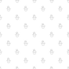 Snowman background from line icon. Linear vector pattern