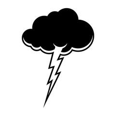 Cloud and lightning symbol. Thunderstorm sign. Storm weather icon Vector illustration