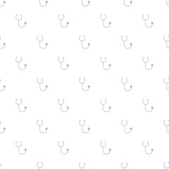 Stethoscope background from line icon. Linear vector pattern