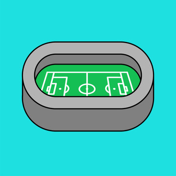 Football arena Stadium. Sports building symbol. Vector illustration