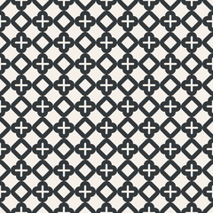 Plus & square symbo dot abstract  seamless pattern monochrome or two colors vector