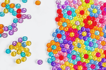 background of colored beads, background of flowers made of colored beads