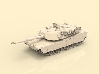 Fototapeta premium Military Tank Pastel 3D Render