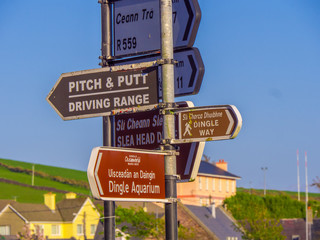 Direction signs in the streets of Dingle