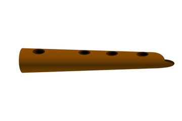 Flute pipe music on white background vector