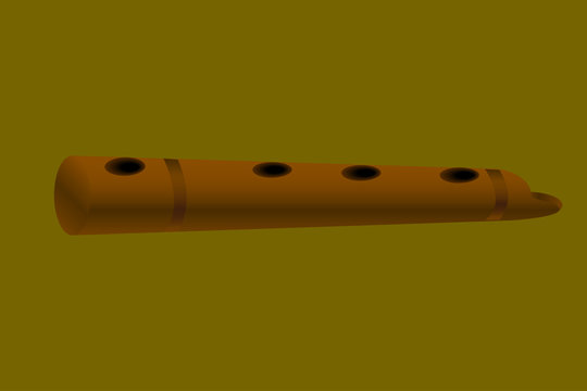 musical instrument pipe wooden vector . classical flute indian