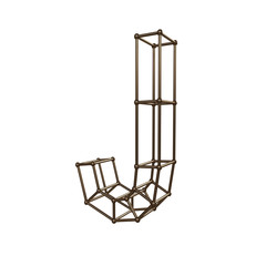 Construction letter J. 3D render of construction font isolated on white background