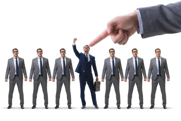 Recruitment and employment concept with selected employee