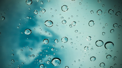 water drop on front car glass.
