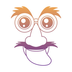 Obraz premium comic face with mustache and showing the tongue over white background, colorful design. vector illustration