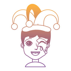 cartoon happy boy with hester hat over white background, colorful design. vector illustration