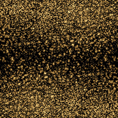 Gold glitter texture on black background