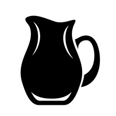 Jug milk or water canister. Pitcher logo in simple syle.