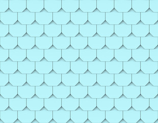 3d rendering. seamless light blue roof pattern wall background.