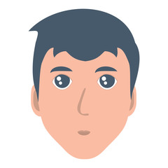 cartoon man face icon over white background, colorful design. vector illustration