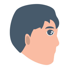 cartoon profile man face icon over white background, colorful design. vector illustration