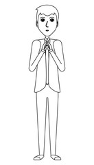 businessman standing over white background, vector illustration