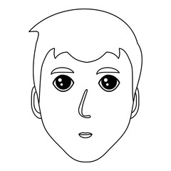 cartoon man face icon over white background, vector illustration