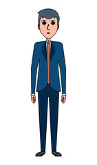 businessman standing over white background, vector illustration